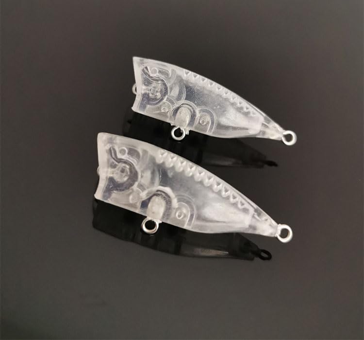 Cuoyuqie unpainted popper blank topwater lure - assembled with hooks