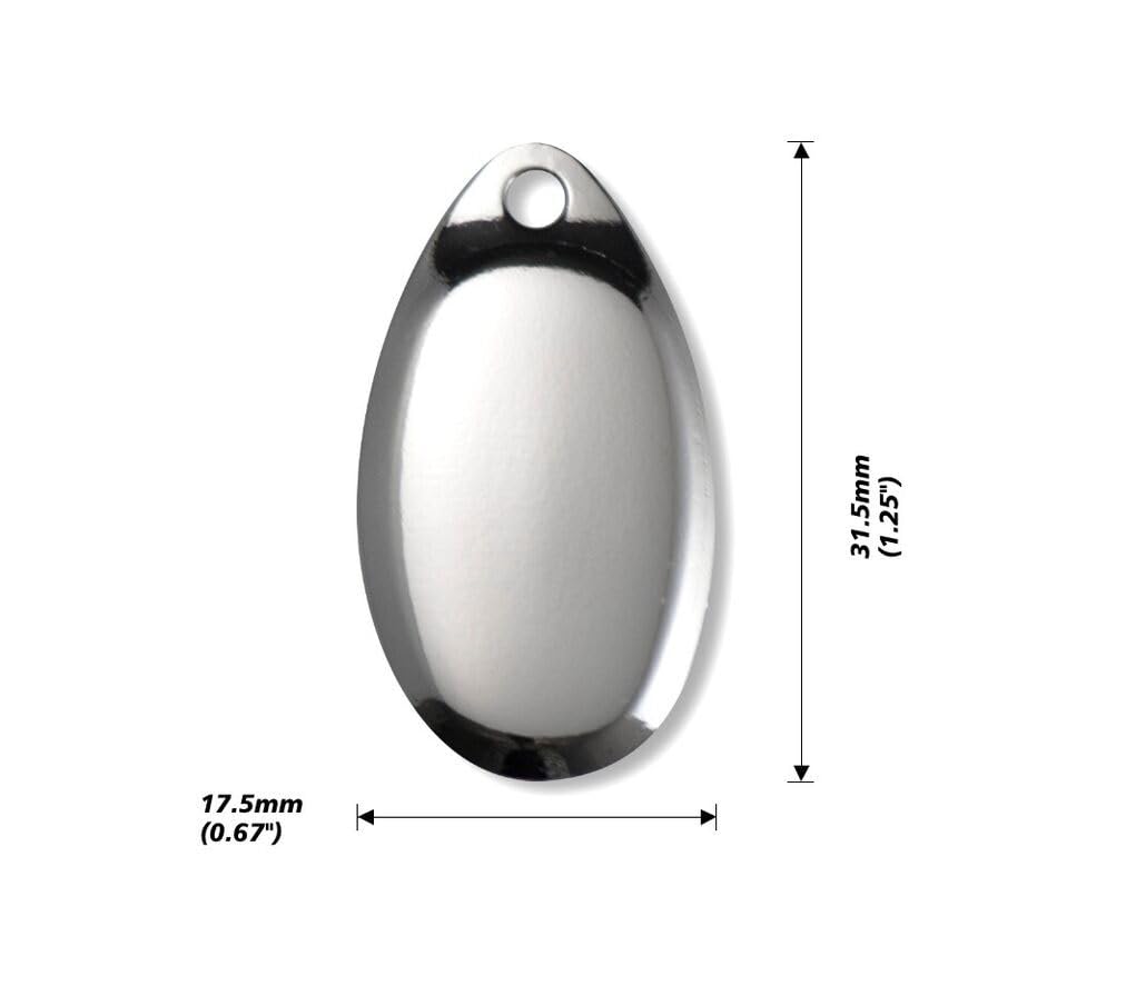 Cuoyuqie premium finish blade in silver with an angle shot highlighting corrosion resistance for saltwater and freshwater use.
