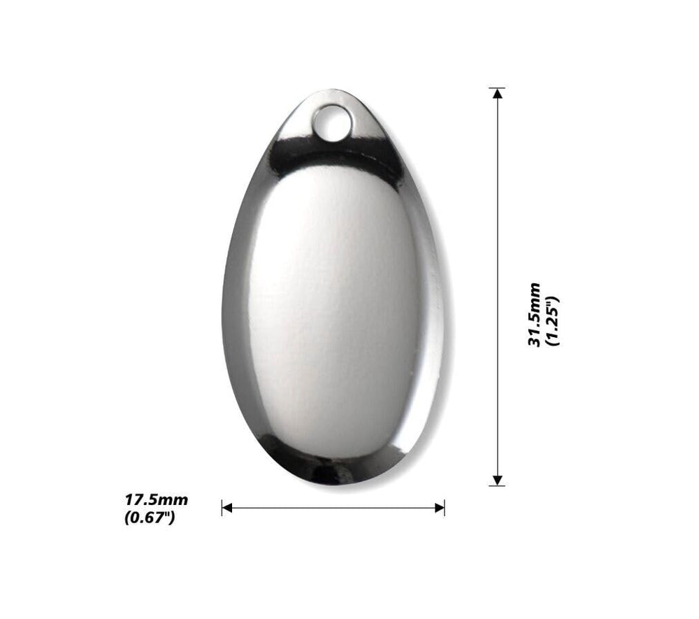 Cuoyuqie premium finish blade in silver with an angle shot highlighting corrosion resistance for saltwater and freshwater use.