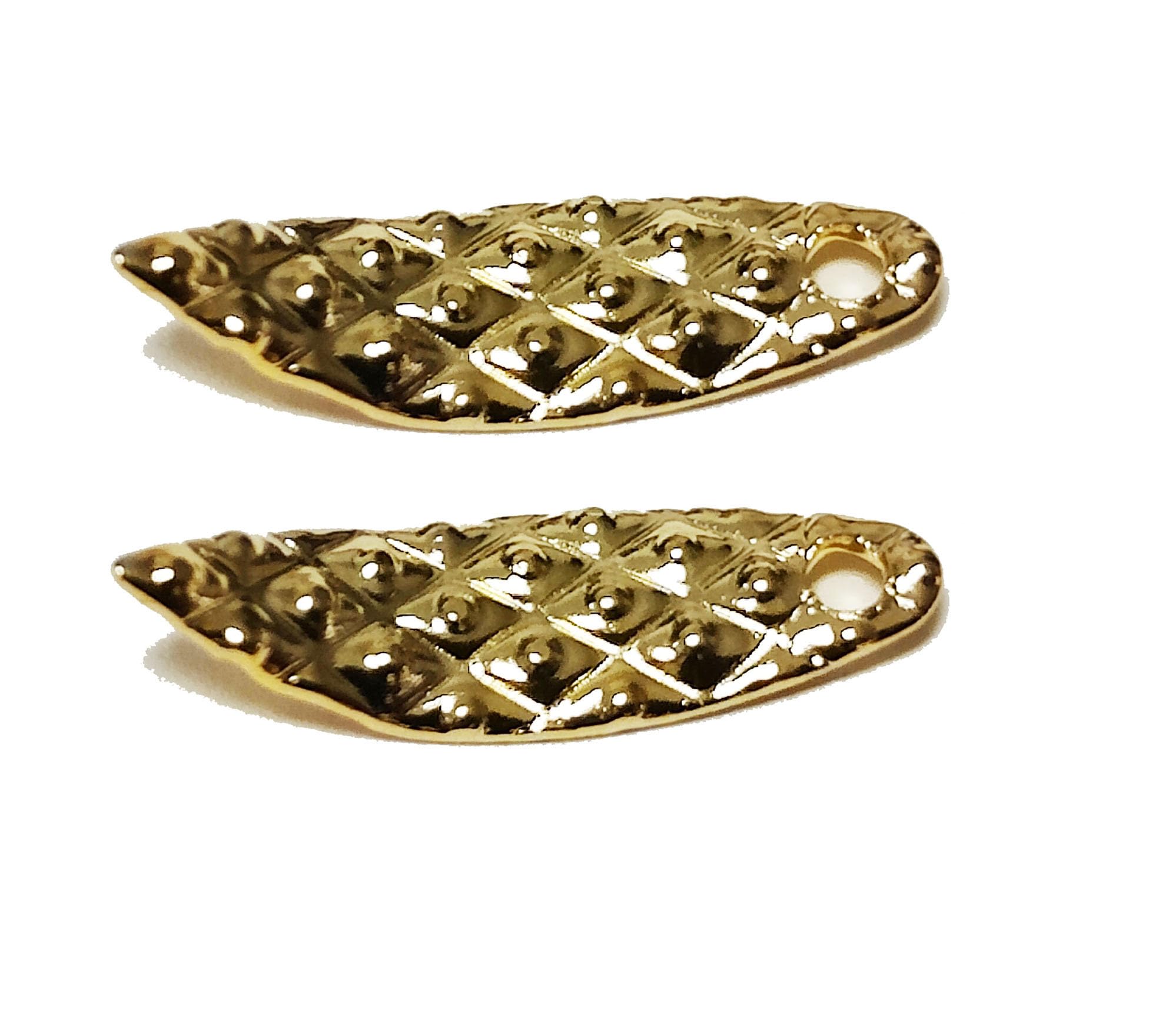 Cuoyuqie Willow Leaf Spinner Blade Gold 20x6mm for water reflection and lure customization.