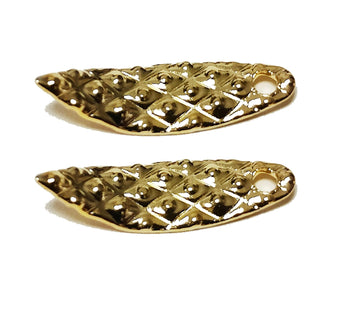 Cuoyuqie Willow Leaf Spinner Blade Gold 20x6mm for water reflection and lure customization.