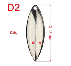 Cuoyuqie Willow Leaf Spinner Blades pack silver improves color customization options.