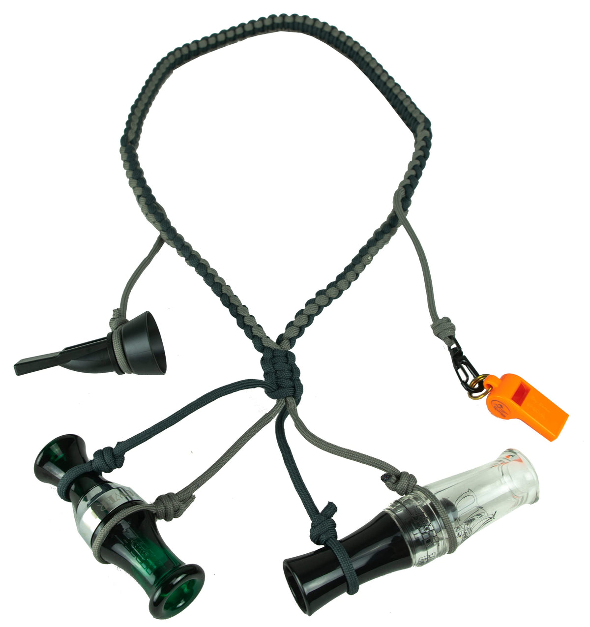 Cupped Waterfowl braided DIY call lanyard in green khaki color