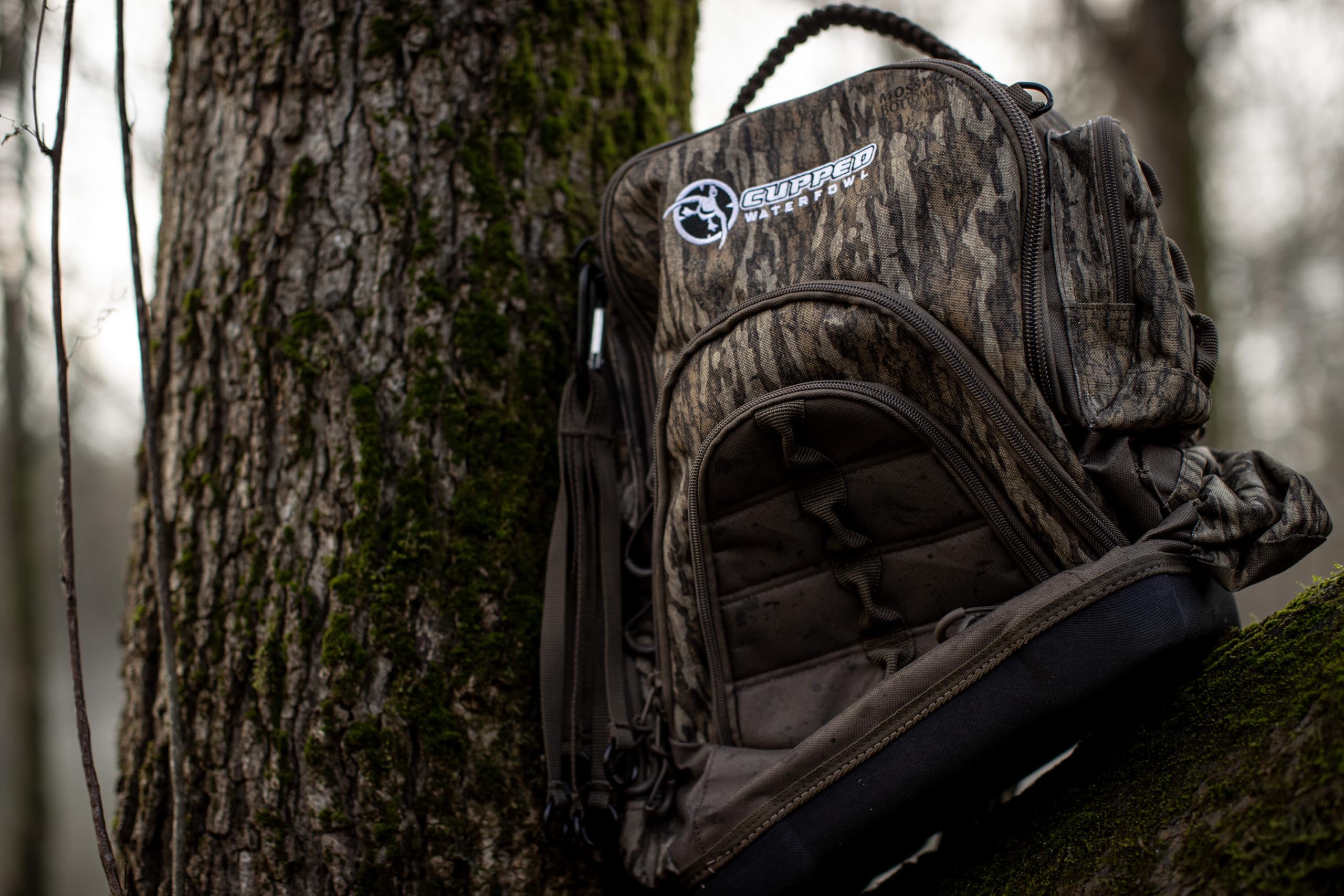 Cupped Waterfowl pack includes padded laptop pocket for on-the-go use.