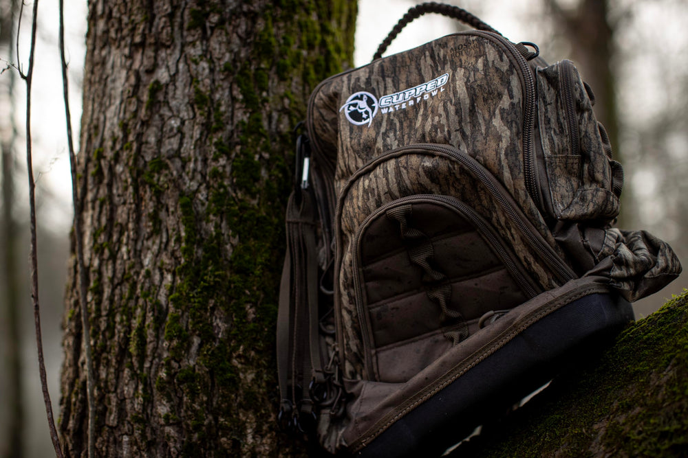 Cupped Waterfowl pack includes padded laptop pocket for on-the-go use.