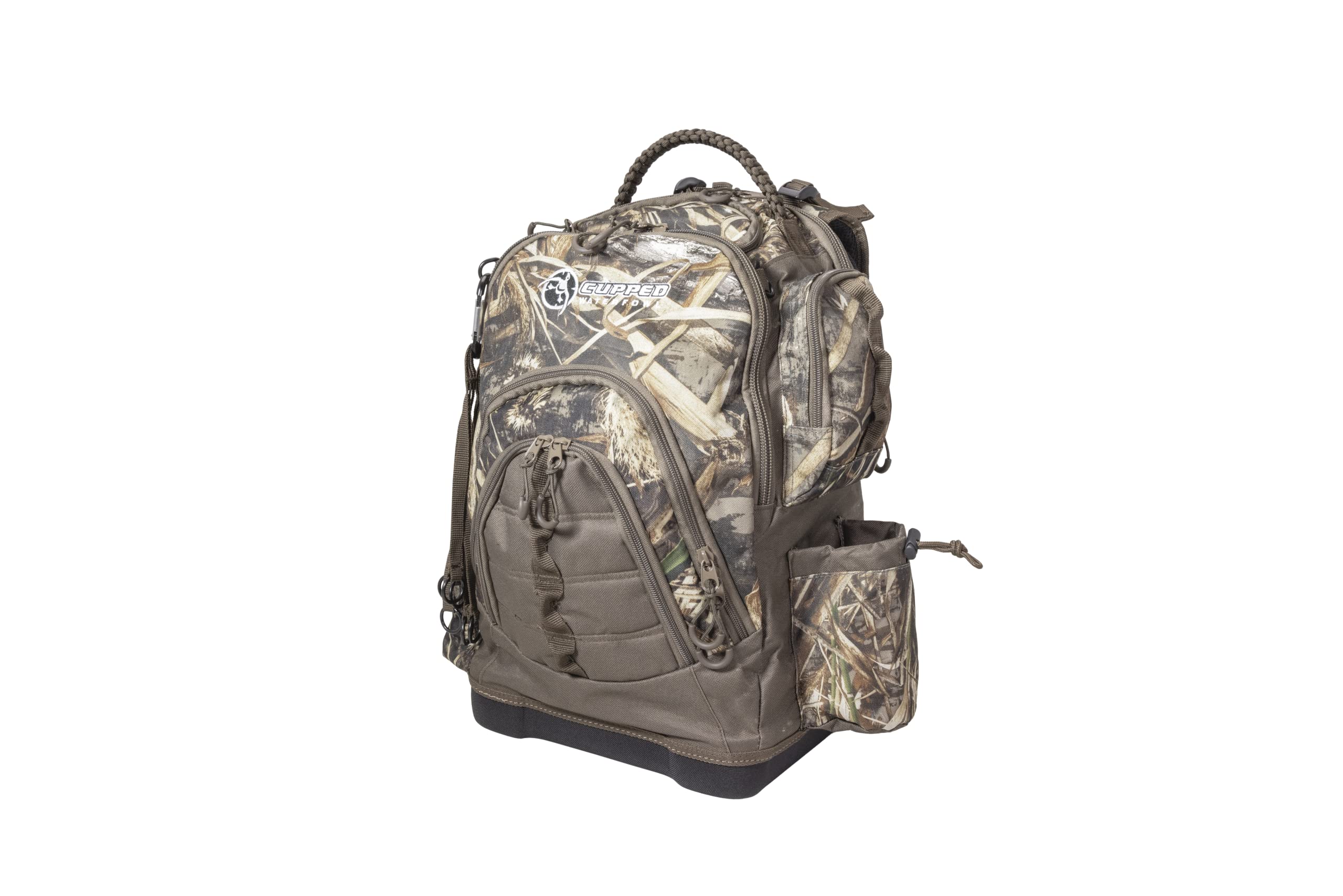 Cupped Waterfowl Backpack six-outside-pockets keeps gear organized from marsh to truck.