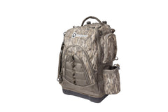 Cupped Waterfowl bag with six outside pockets keeps gear organized.