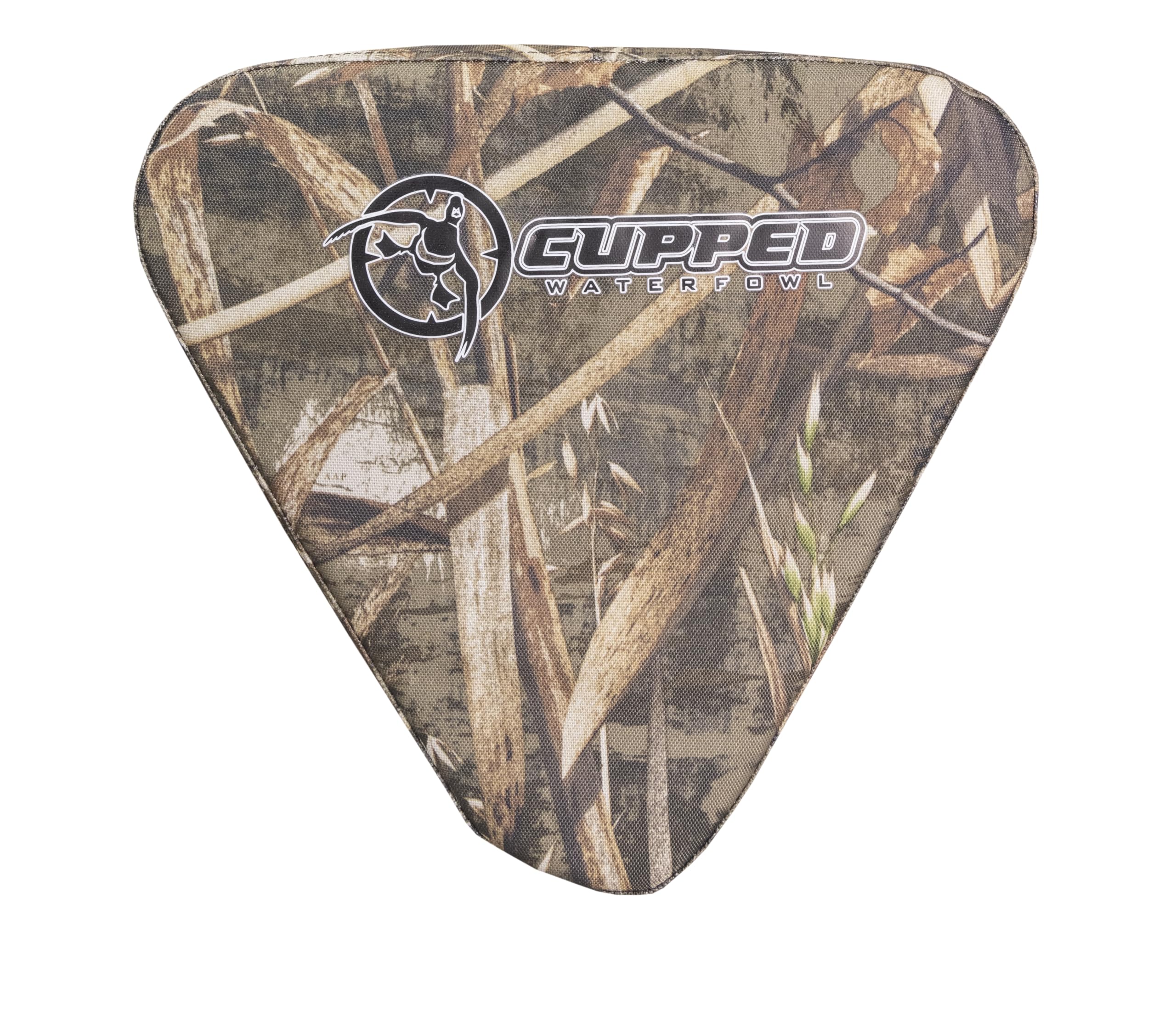 Cupped Waterfowl marsh hunting seat folded flat for compact carry