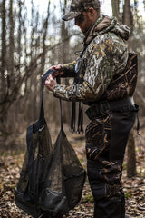 Cupped Waterfowl mesh decoy bag with shoulder straps keeps hands free