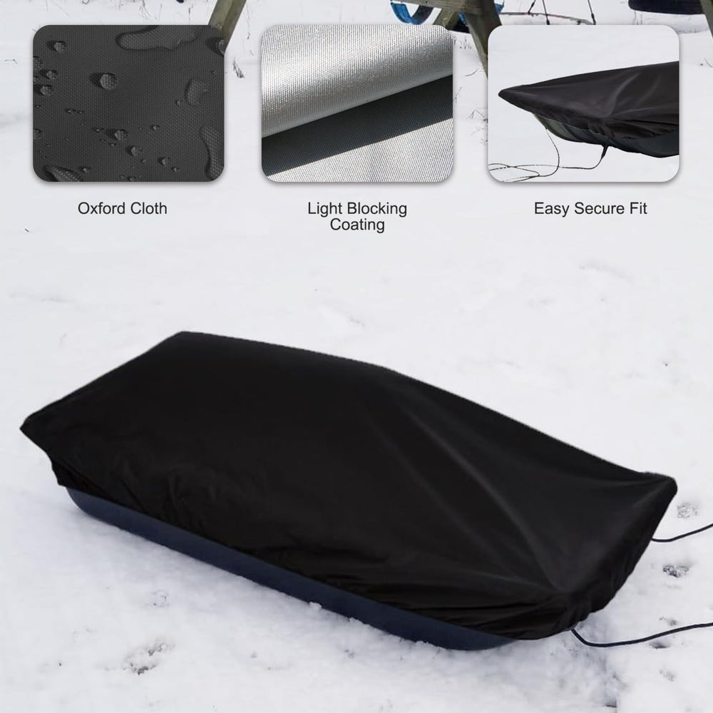 Silver-coated fabric detail of CurcKua Sled Cover highlighting UV protection.