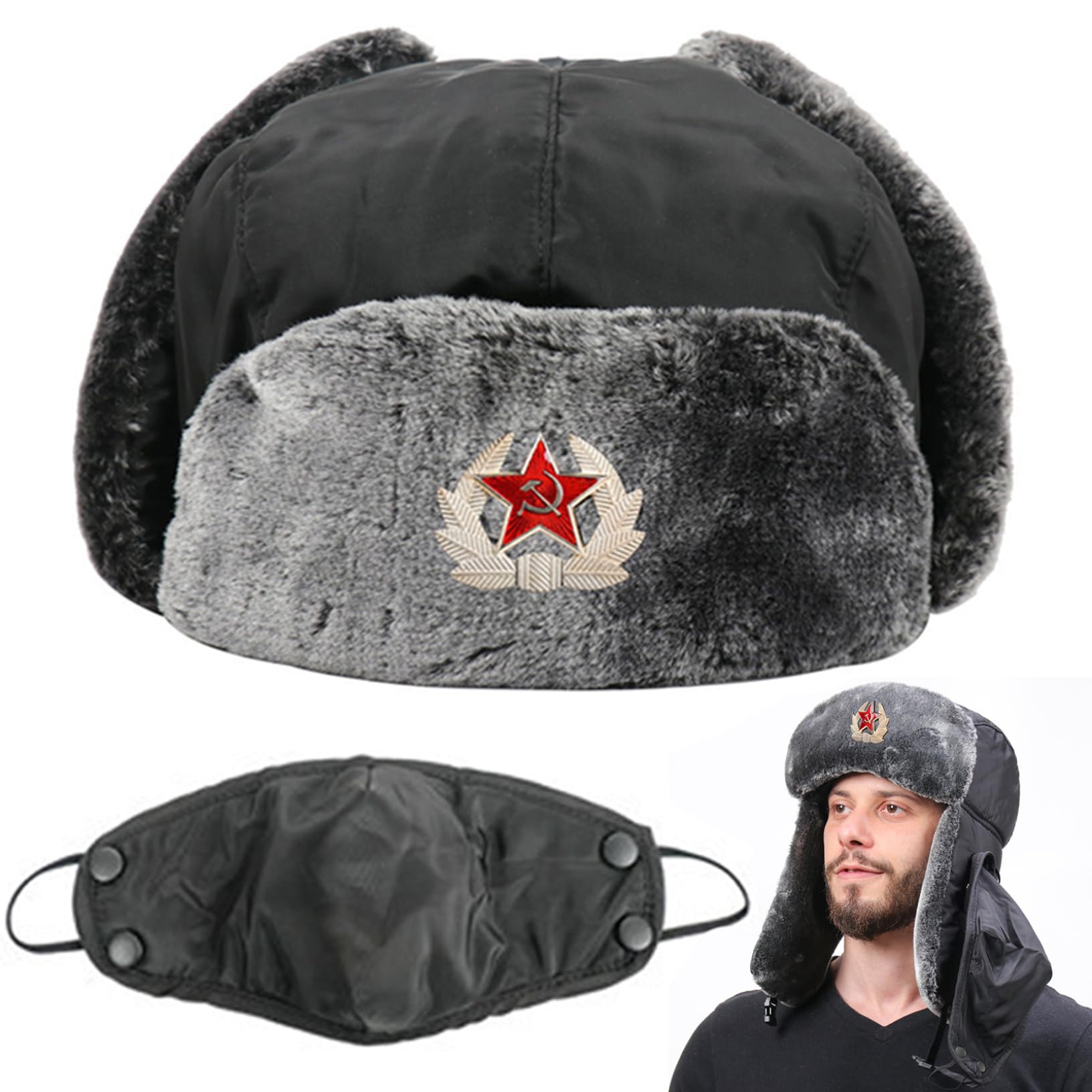 CurcKua trapper hat uses waterproof polyester for dry warmth.