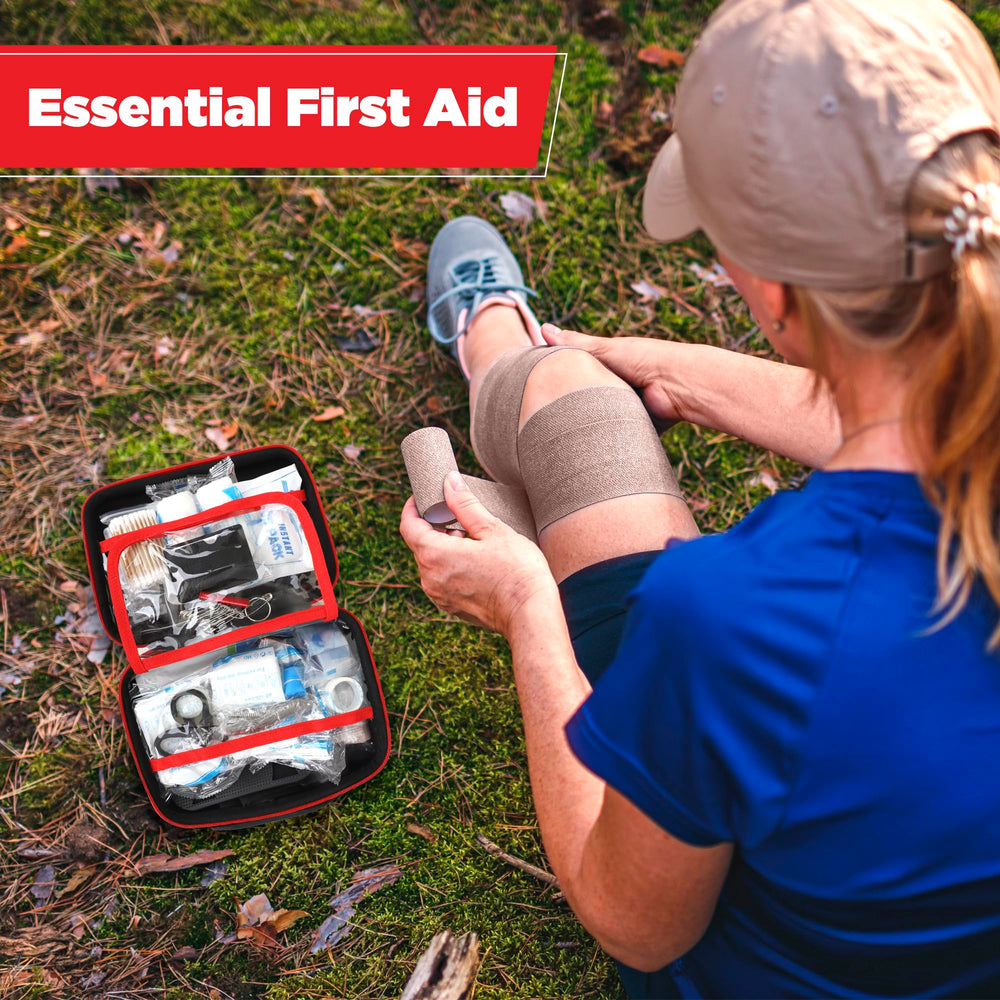 CureIT Premium First Aid Kit Travel compact storage fits in home, car, or camping kit.