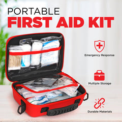 CureIT Premium First Aid Kit Travel shoulder straps enable easy carrying on hikes.