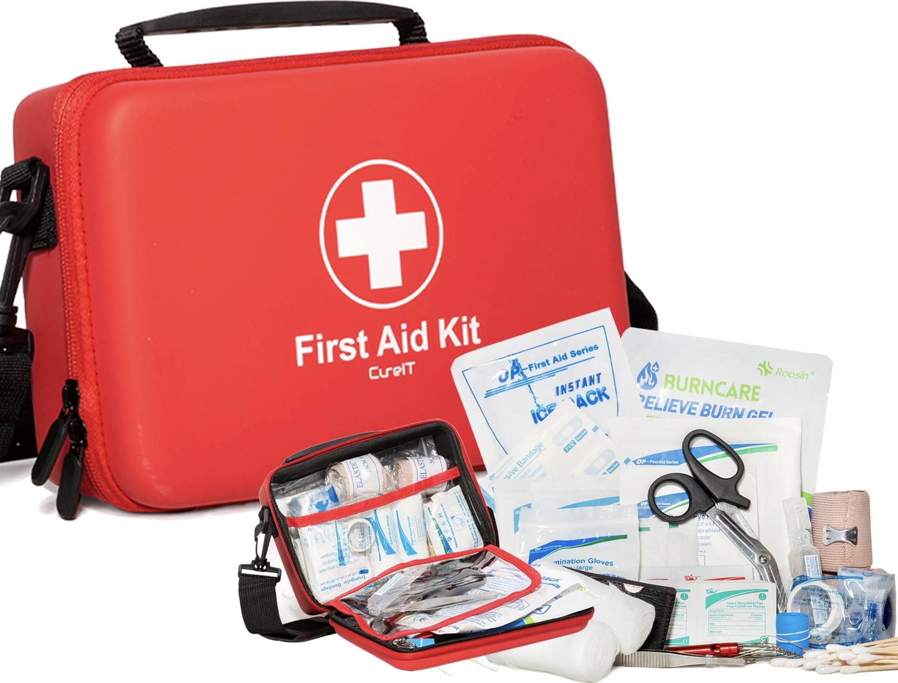 CureIT Premium First Aid Kit Travel waterproof case protects essentials during daily travel.