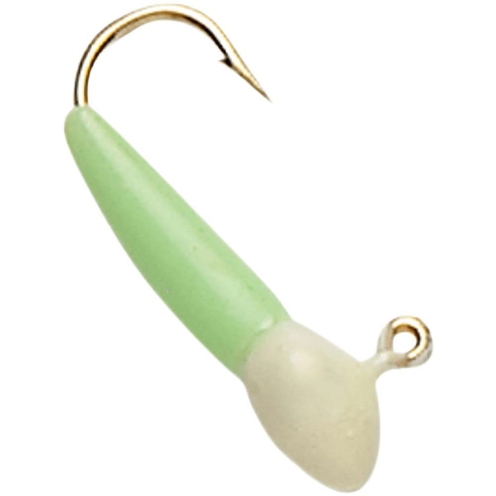 Custom Jigs RF8CS-GB7 Rat Finkee in chartreuse, durable ice fishing lure.