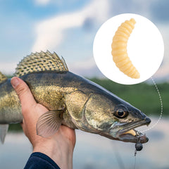 20mm soft wax worm lures for bass and freshwater fishing