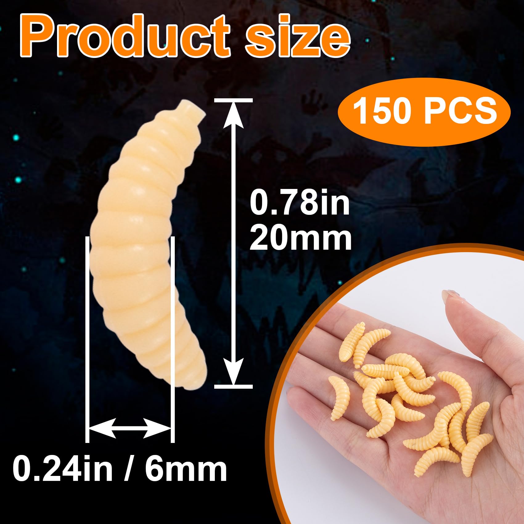 Realistic bread worm design to attract fish