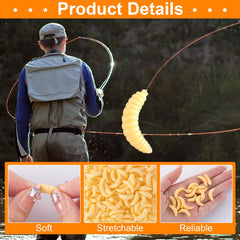 Durable, reusable plastic maggots with natural color