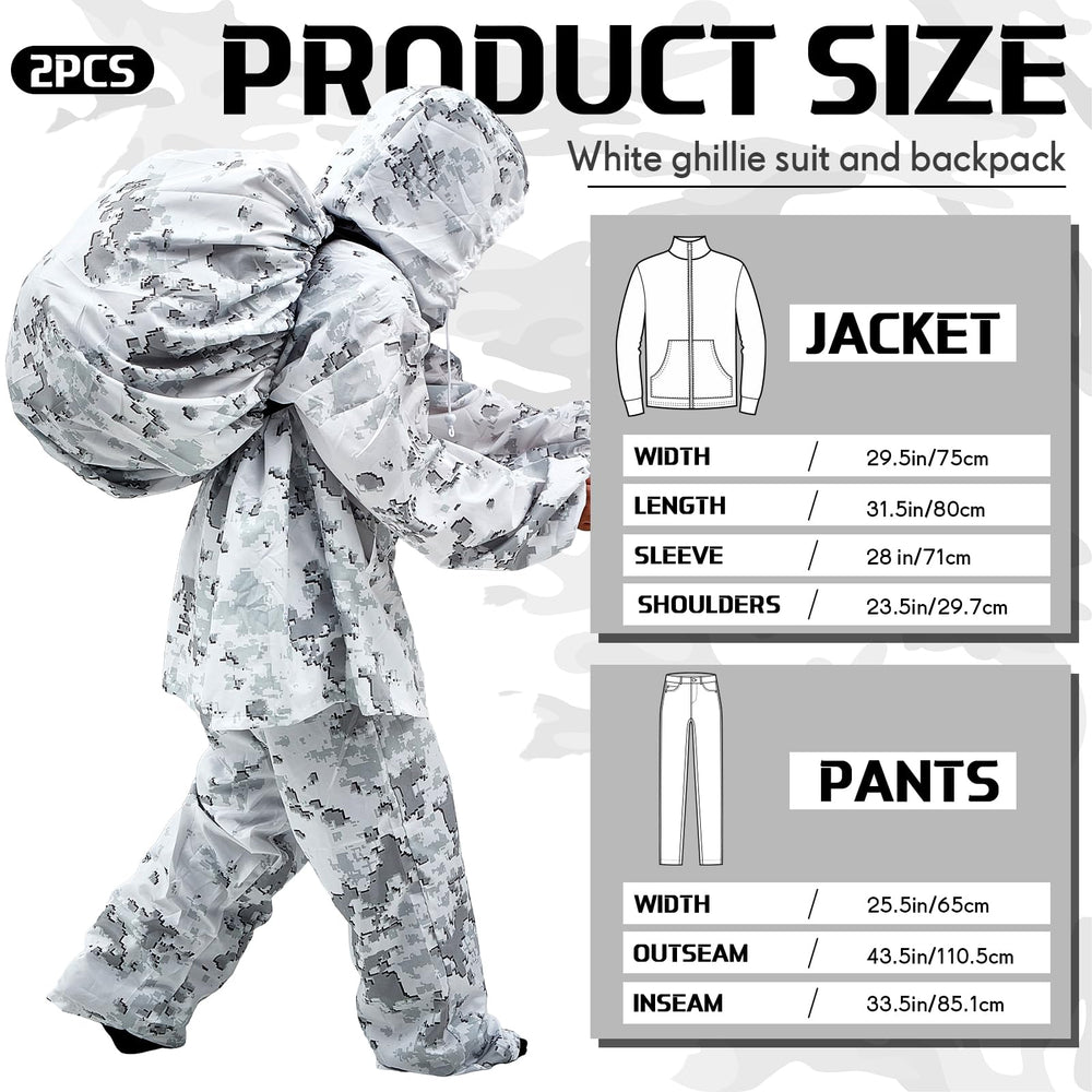 Cutecrop winter camo suit gear pack with backpack cover for transport protection
