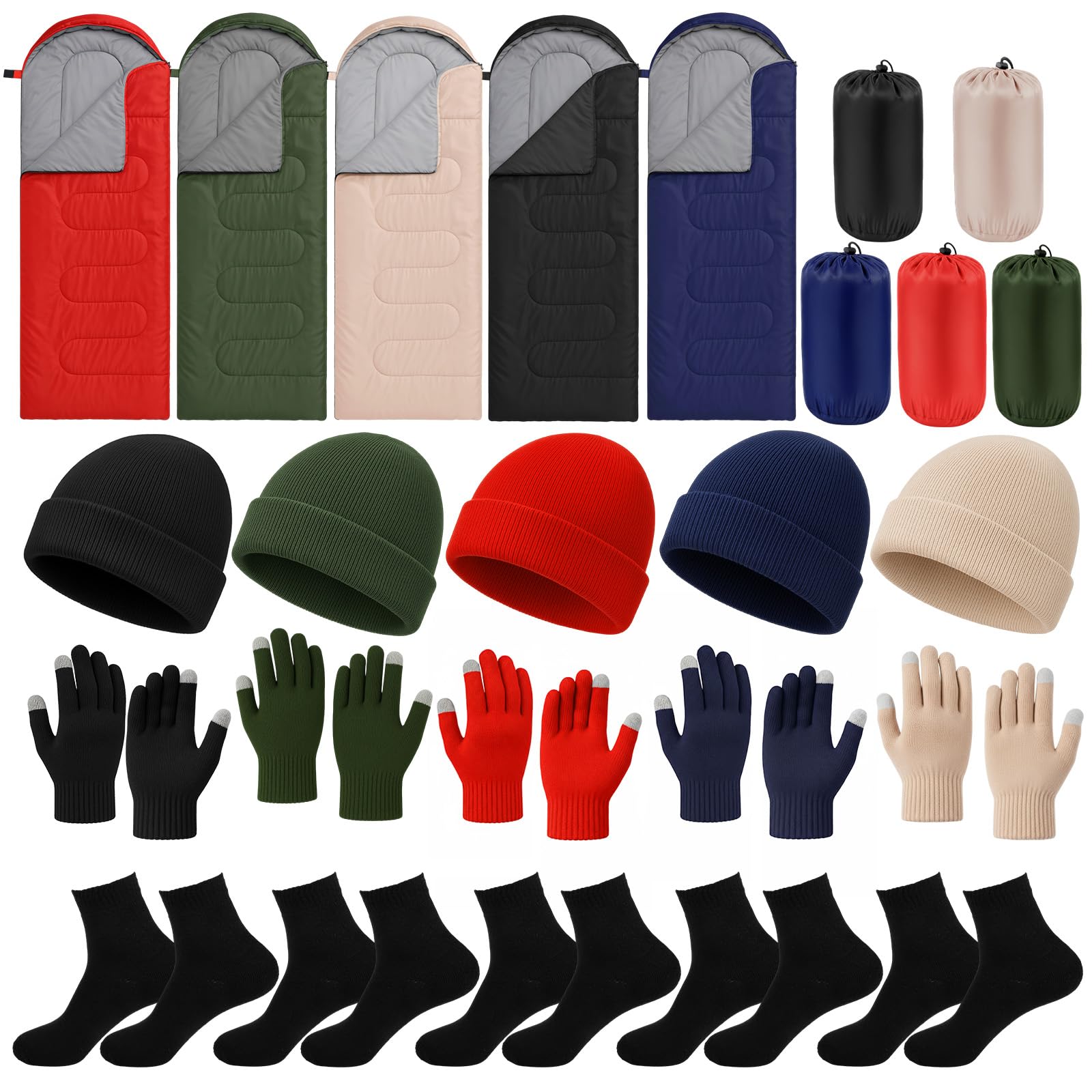 Cutecrop winter care package bundle with sleeping bags and accessories for shelters