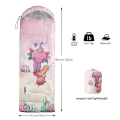CVHOUSE axolotl sleeping bag compact pack design for easy storage after trips.