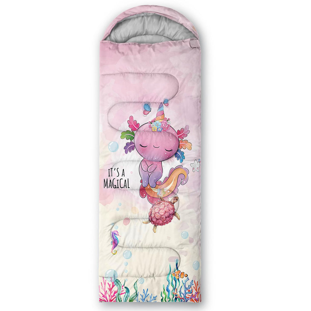 CVHOUSE axolotl sleeping bag waterproof layer keeps dampness out in unpredictable weather.