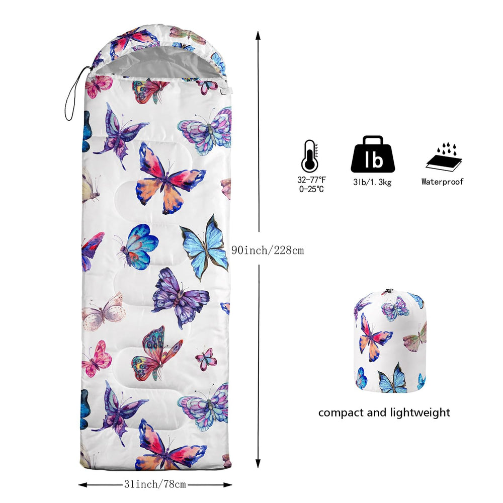 CVHOUSE Butterfly sleeping bag microfiber fill delivers lightweight warmth