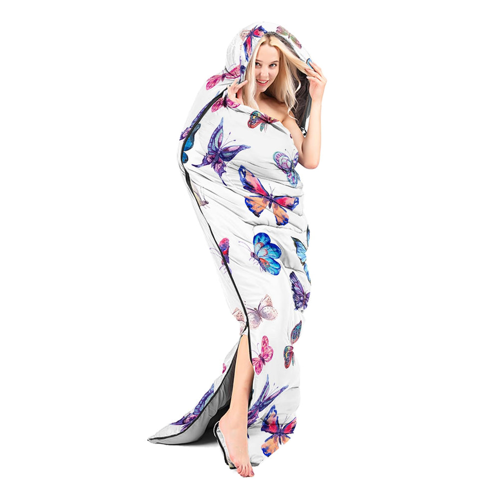 CVHOUSE Butterfly sleeping bag hood drawstring keeps you warm on chilly nights
