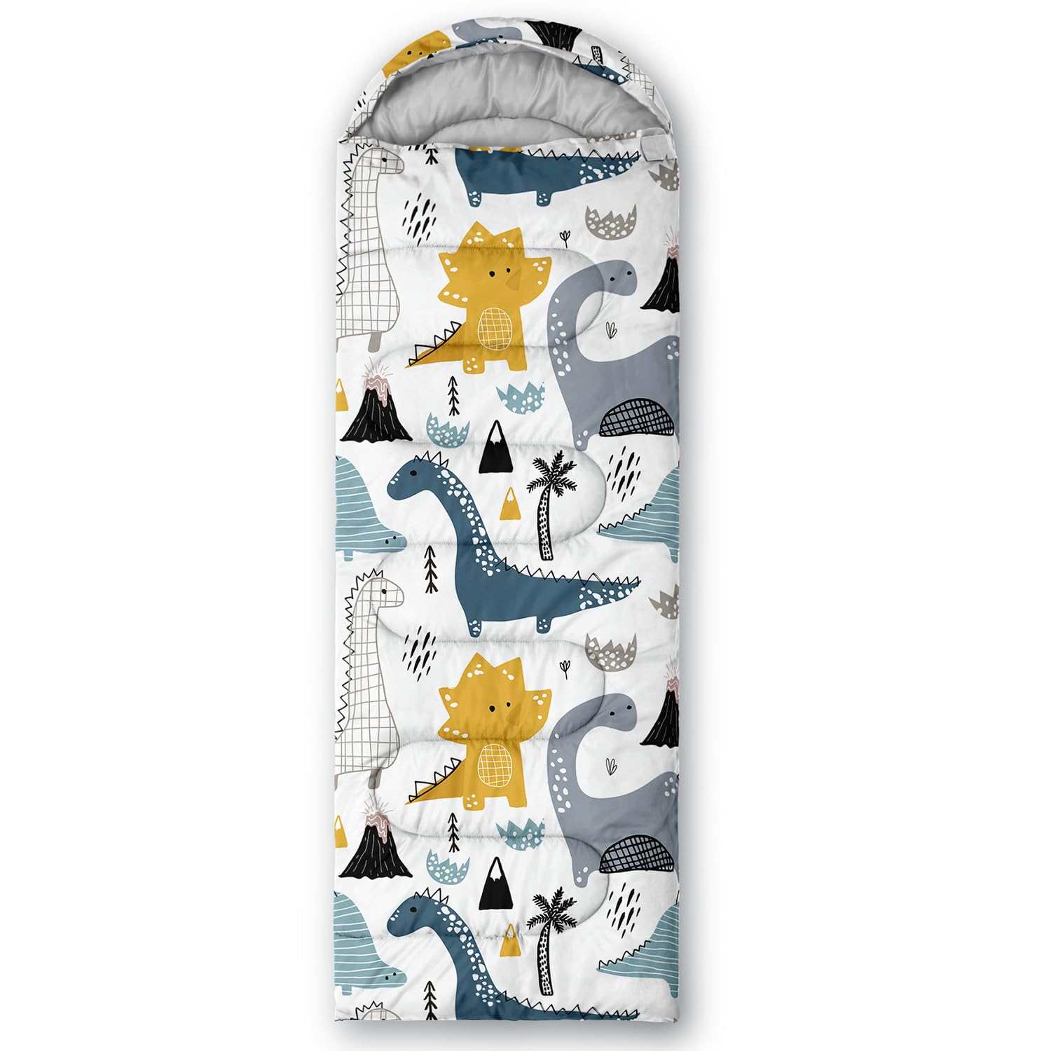 CVHOUSE dinosaur sleeping bag inner lining showcases soft 190T pongee touch.