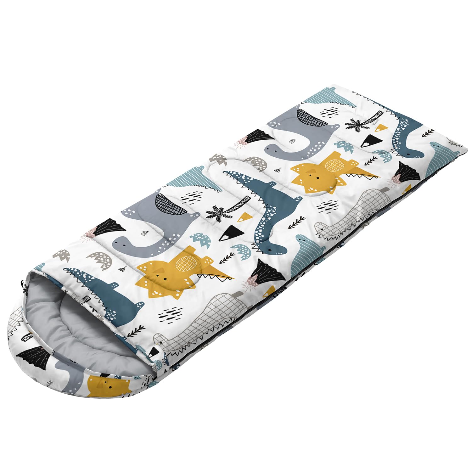 CVHOUSE dinosaur sleeping bag outer material highlights waterproof breathable fabric.