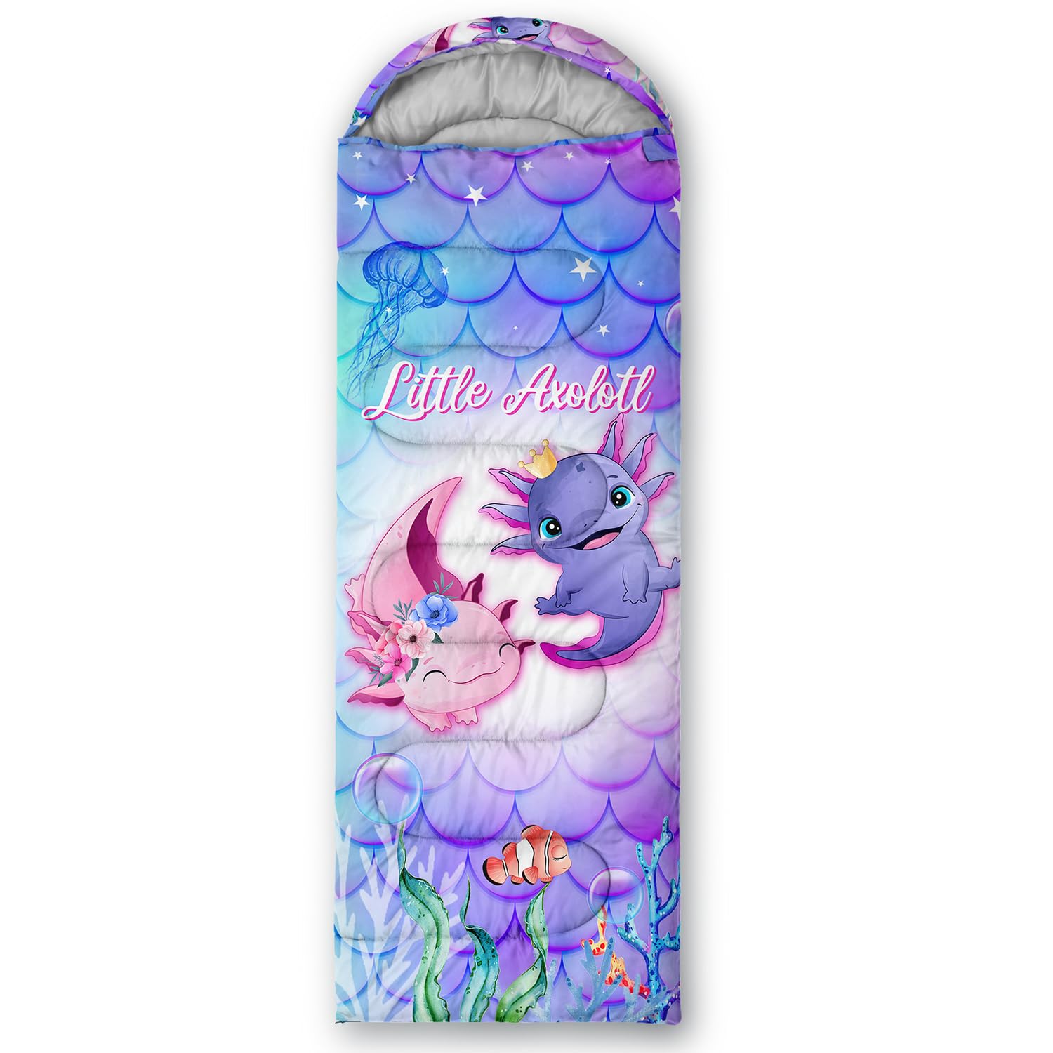 CVHOUSE Kawaii Axolotl sleeping bag materials: durable outer fabric keeps you dry in light rain.