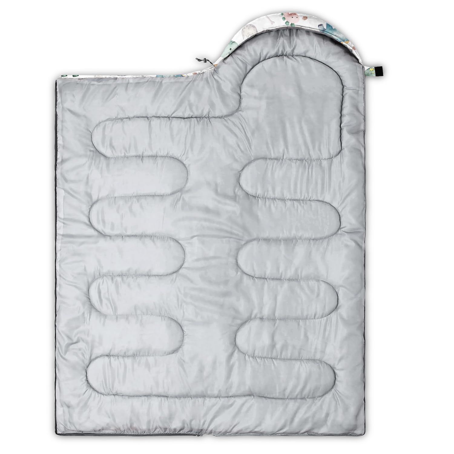 CVHOUSE Kawaii dinosaur sleeping bag suitable for adults and kids with roomy dimensions.