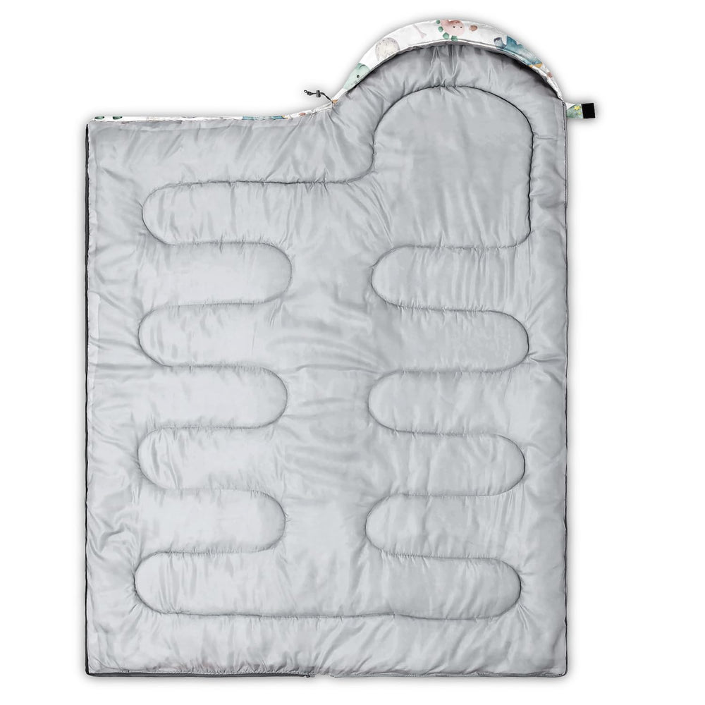 CVHOUSE Kawaii dinosaur sleeping bag suitable for adults and kids with roomy dimensions.