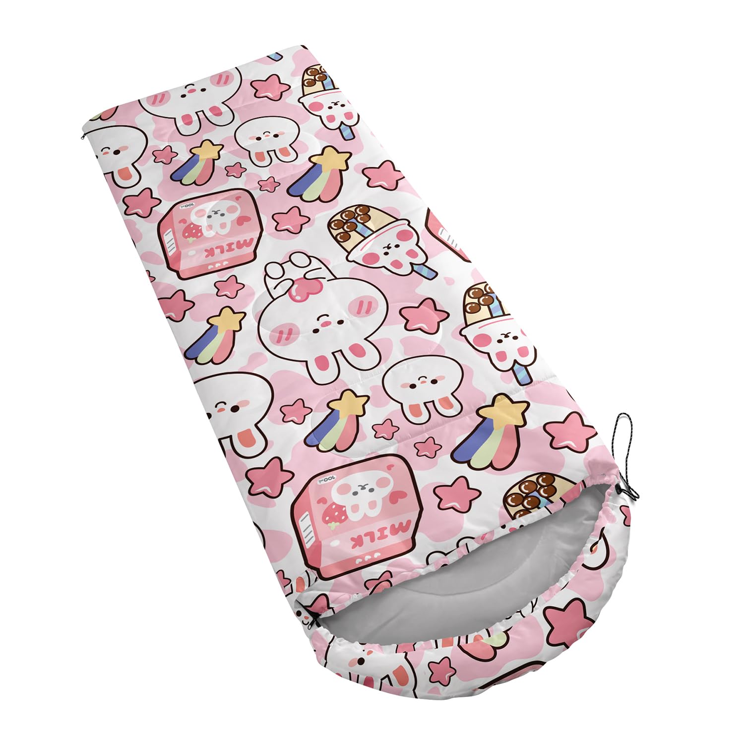 CVHOUSE Kawaii Rabbit sleeping bag interior pongee lining for soft comfort