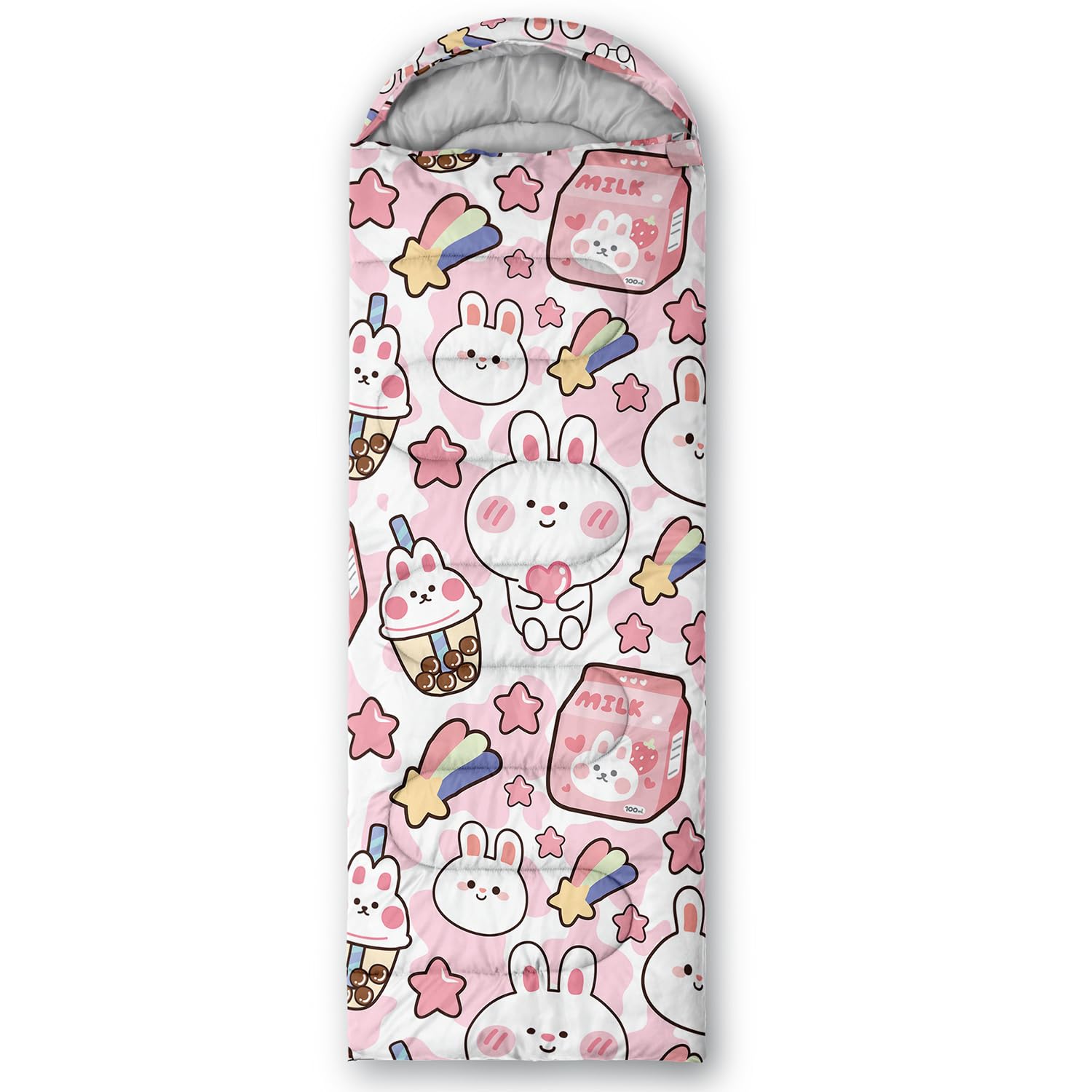 CVHOUSE Kawaii Rabbit sleeping bag three-season range 32f-77f for versatility