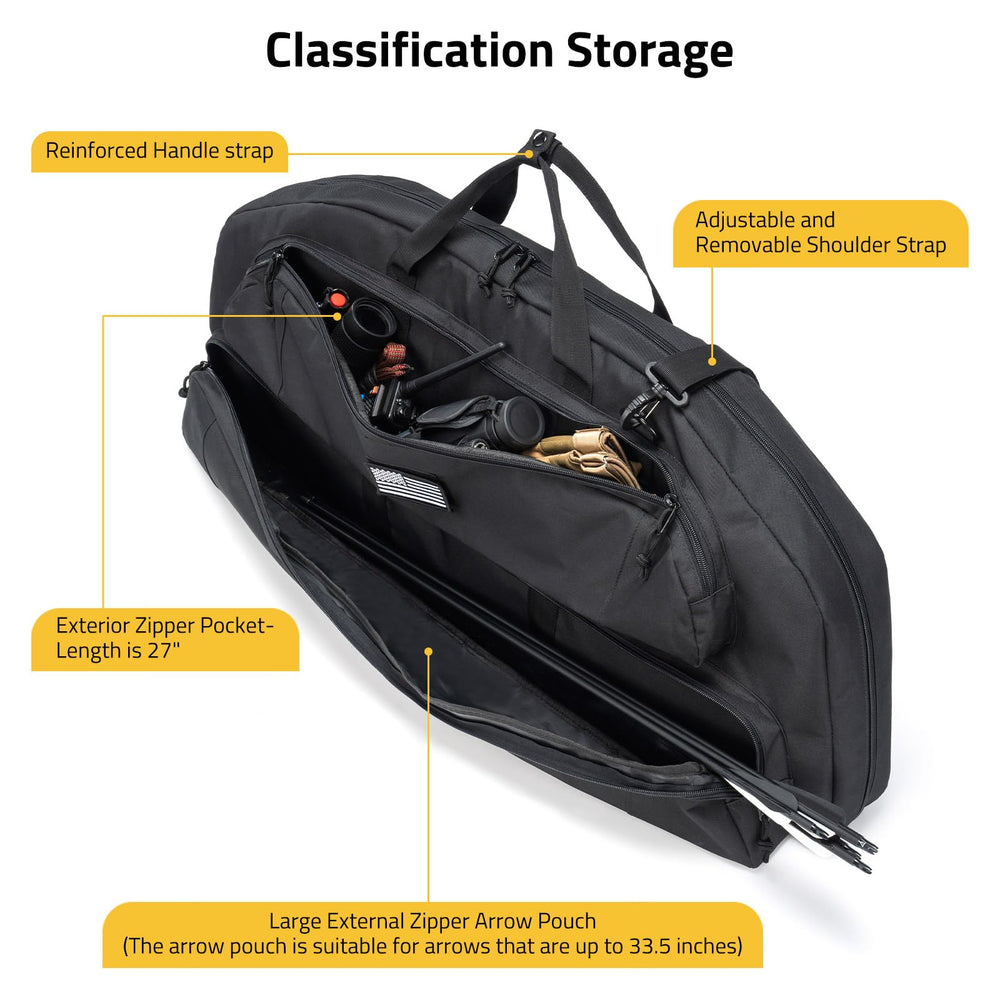 CVLIFE bow case opened, showing soft interior padding for impact protection.