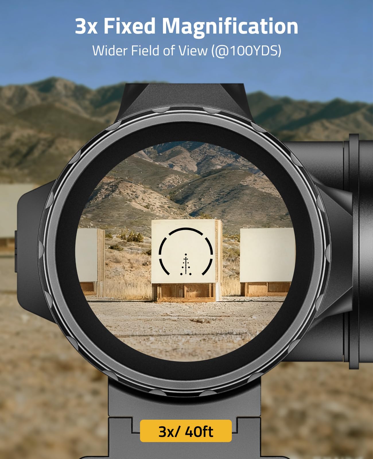 CVLIFE glass-etched reticle image providing crisp sight without illumination