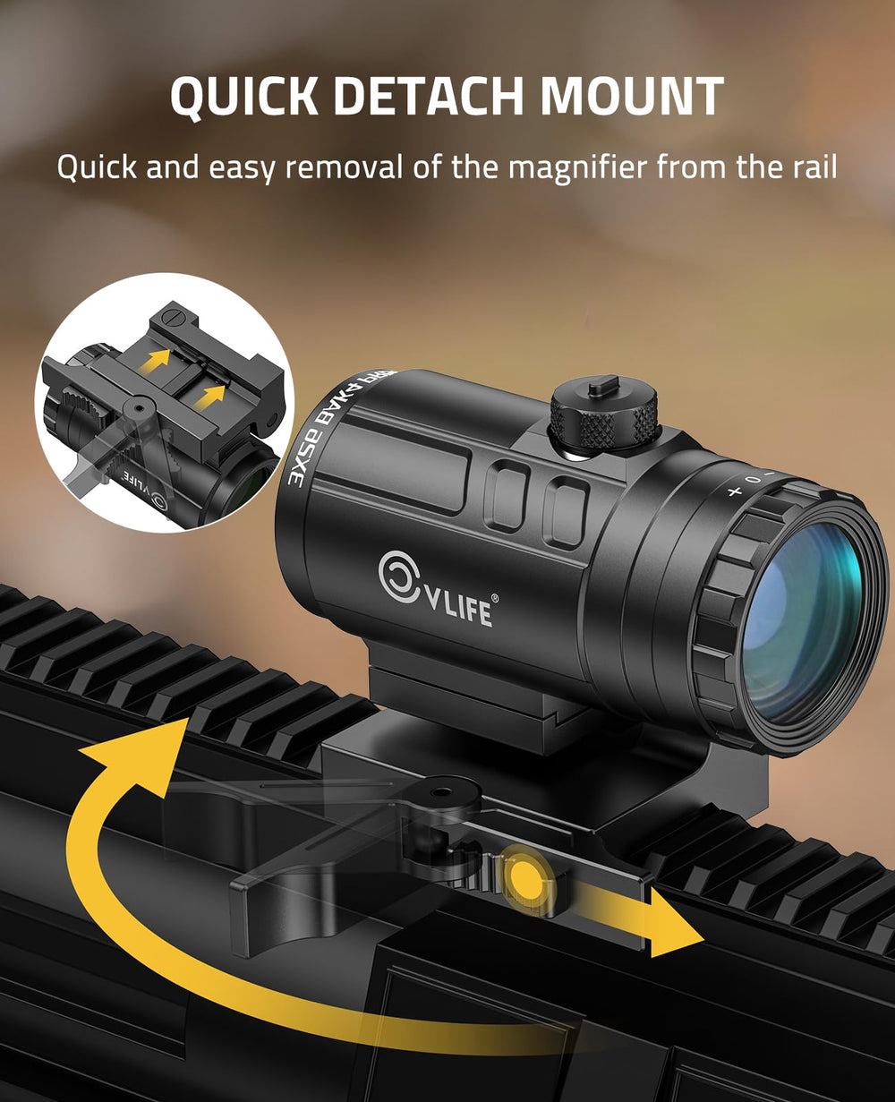 CVLIFE absolute co-witness height option secures rifle sight alignment with red dot.