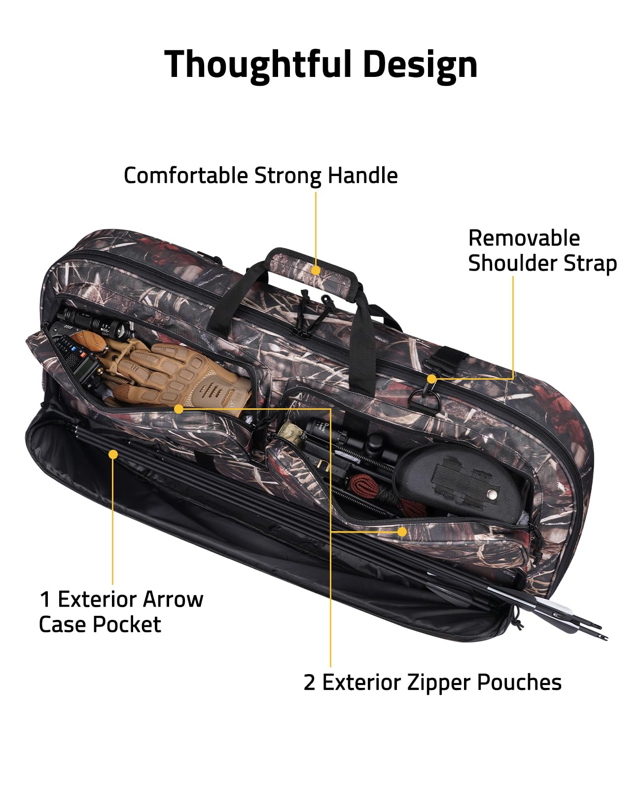 CVLIFE bow case arrow pocket keeps tips safe during transit