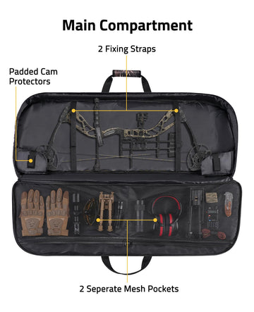 CVLIFE bow case arrow-pocket demonstrates secure accessory storage