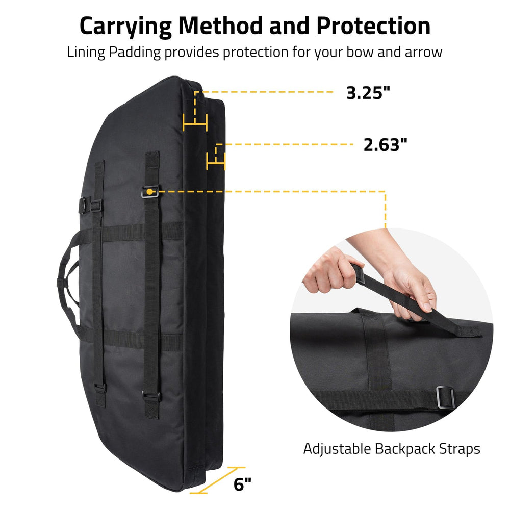 CVLIFE interior padding with cam pads and fixed straps for secure storage.