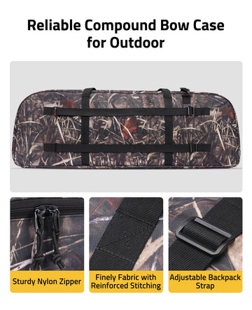 CVLIFE bow case main compartment shows organized gear with straps