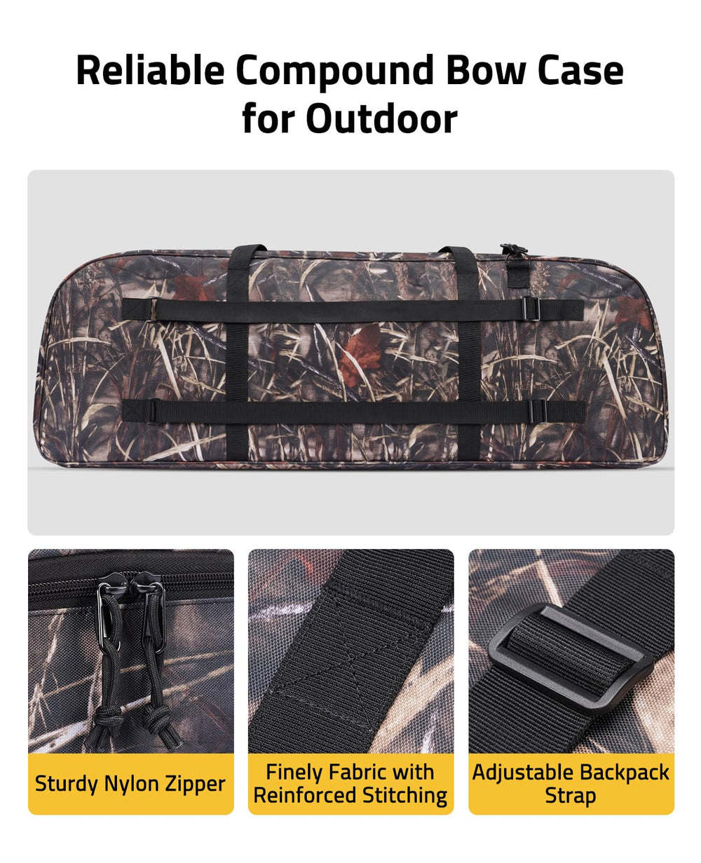 CVLIFE bow case main compartment shows organized gear with straps