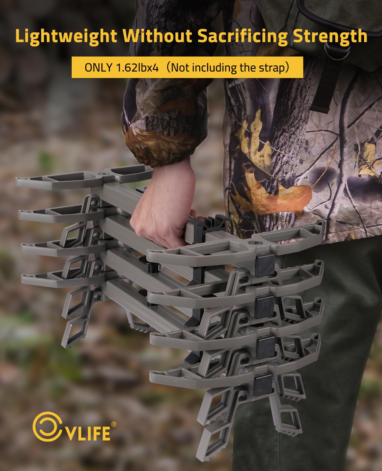 CVLIFE anti-slip serrated design gives secure footing during ascent.
