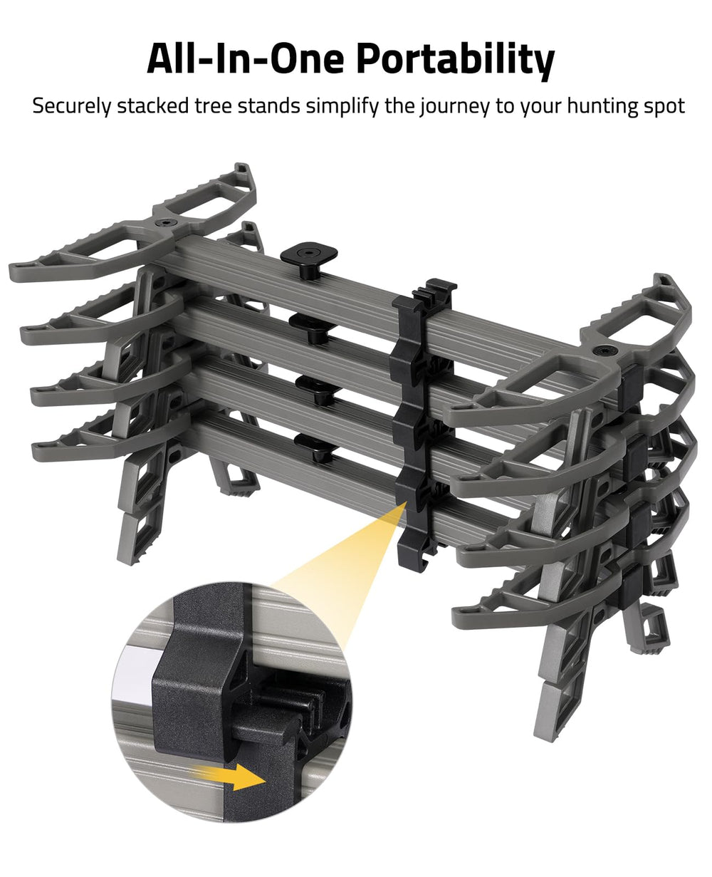 CVLIFE climbing sticks arranged on a tree for an elevated hunting setup.