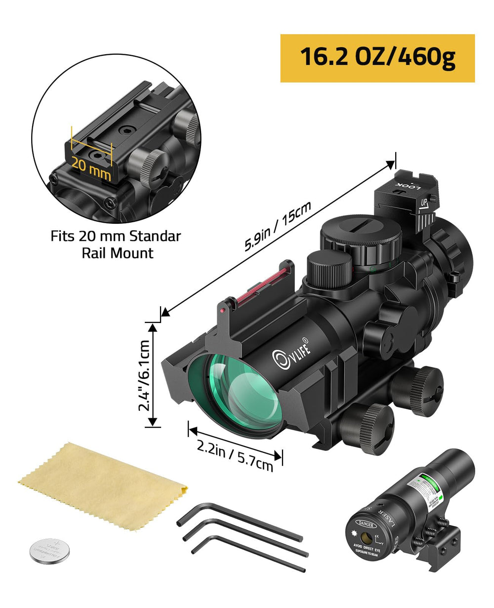 CVLIFE compact scope with multi-layer coated lenses for enhanced light transmission and clarity.