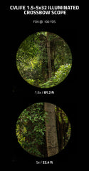 CVLIFE crossbow scope objective lens captures light for brighter aiming.