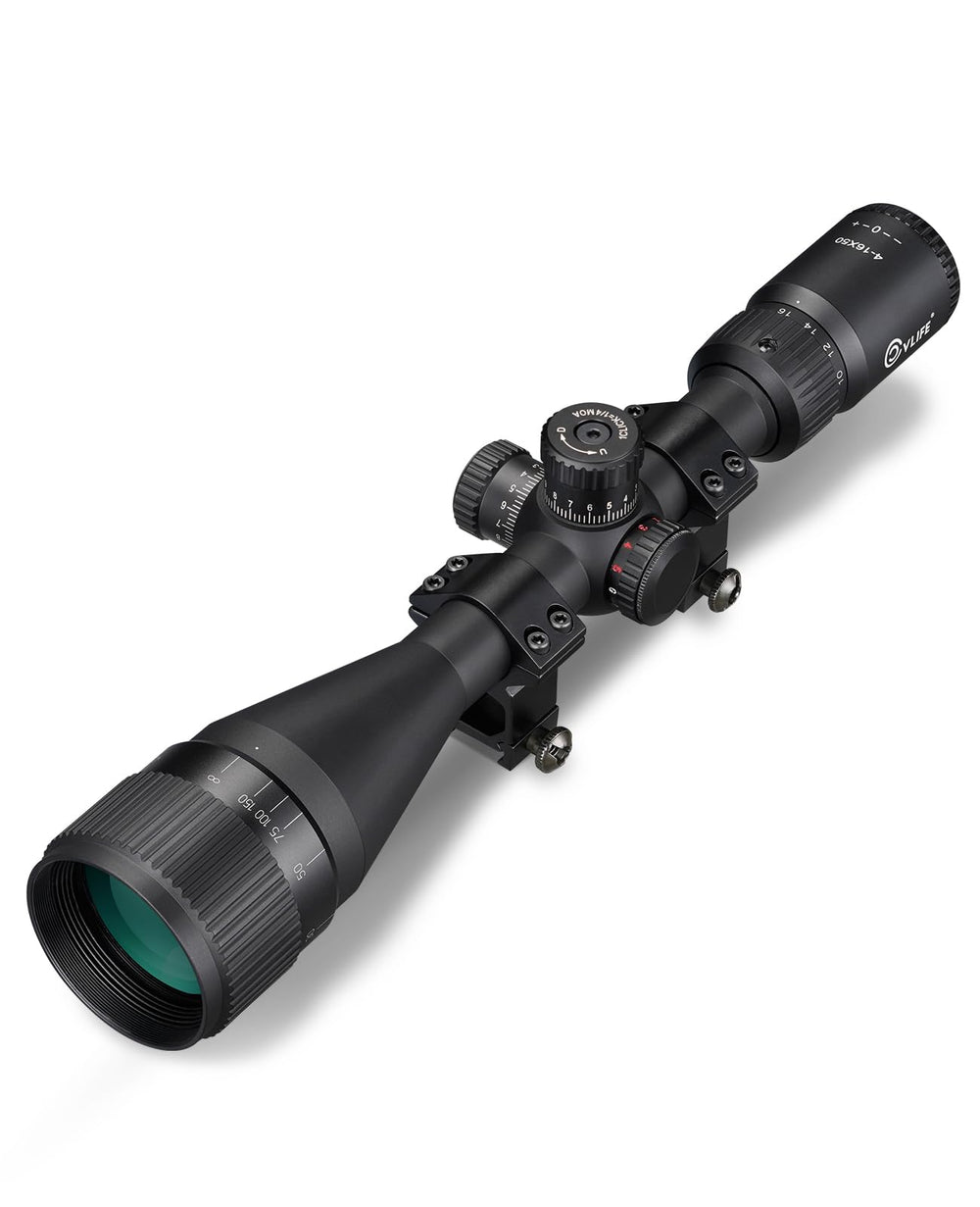 CVLIFE EagleFeather 4-16x50 AO scope product shot highlighting long-range versatility