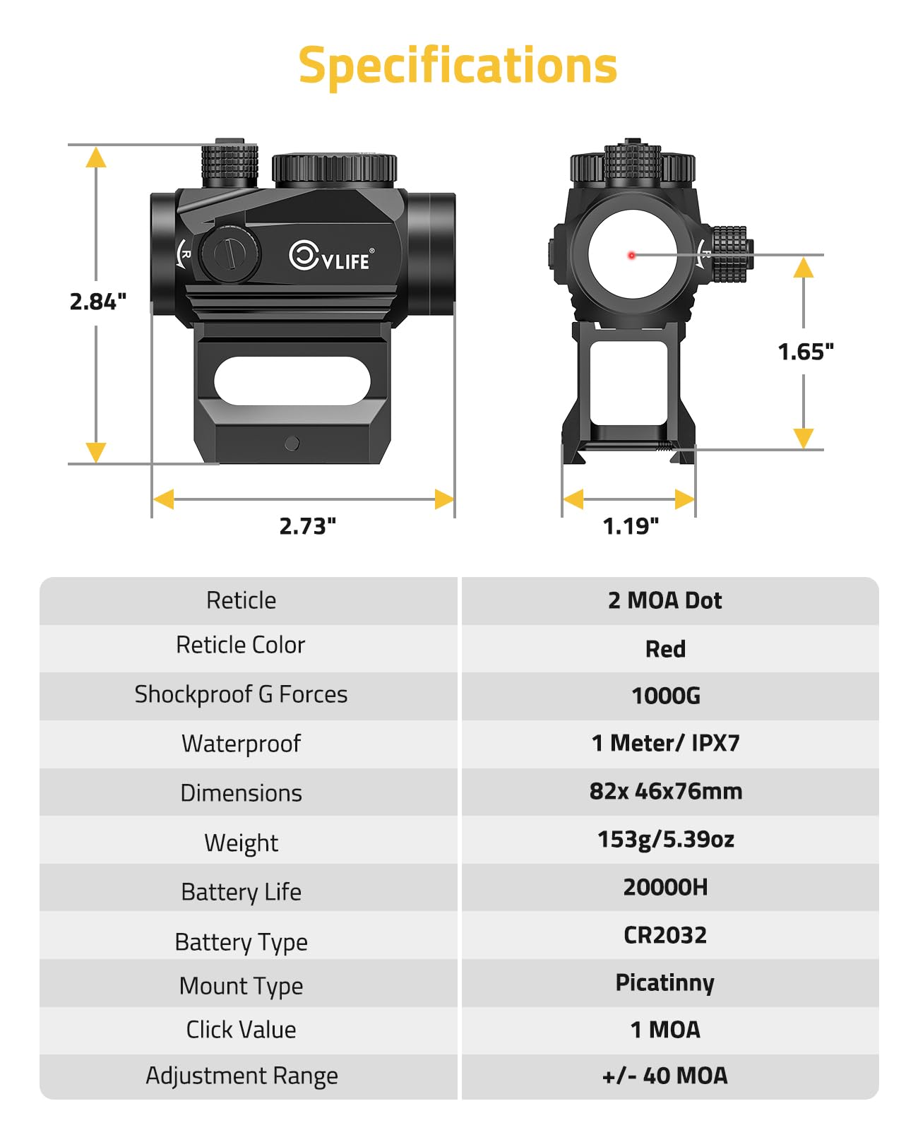 CVLIFE FoxSpook long battery life up to 20,000 hours.