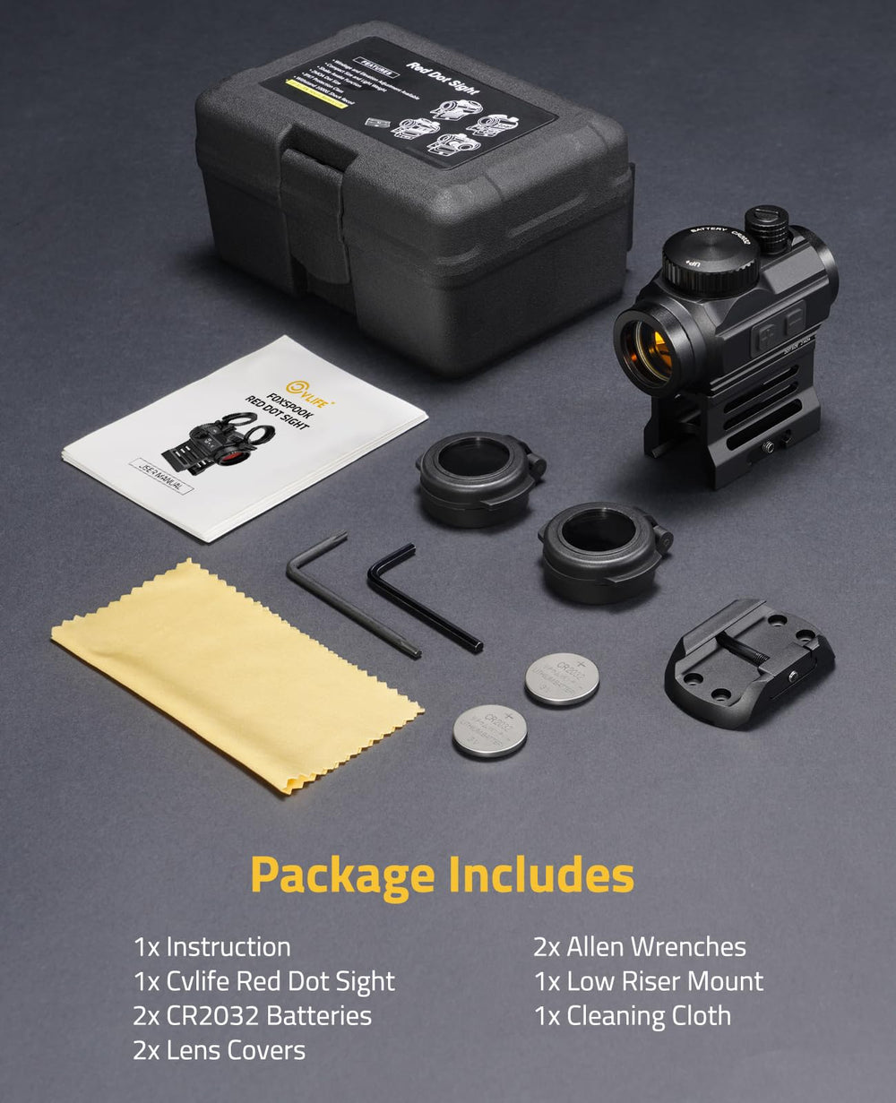 CVLIFE FoxSpook 2 MOA dot with 12 brightness levels for adaptable visibility.